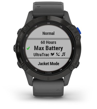 Funkcja Garmin Fenix 6 Solar Srebrny z czarnym paskiem [010-02410-00]